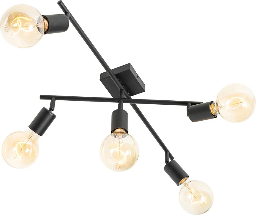 Faretto moderno nero 5 luci - Facil