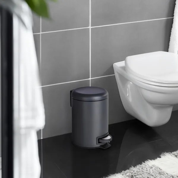 WENKO 22143800 - Cestino LEMAN 17x25 cm nero