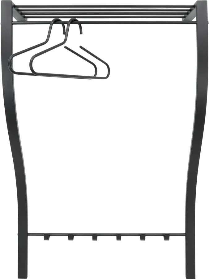 Attaccapanni da parete nero in metallo con scaffale 75 cm Carve – Spinder Design