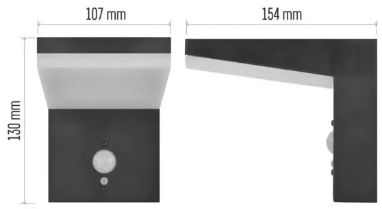 Lampada solare da parete LED con sensore LED/4,4W/3,7V 2200 mAh IP44