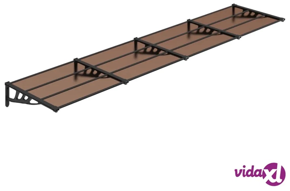 vidaXL Tettoia per Porta Nera 396x90 cm in Policarbonato