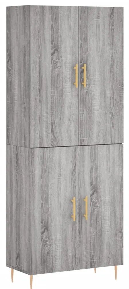 Credenza grigio sonoma 69,5x34x180 cm in legno multistrato