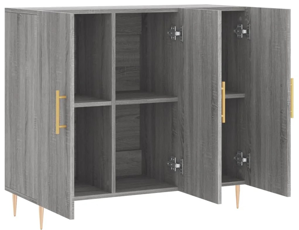 Credenza grigio sonoma 90x34x80 cm in legno multistrato