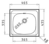 Pyramis 100139601 - Lavello cucina E33 46,5x43,5 cm satinato