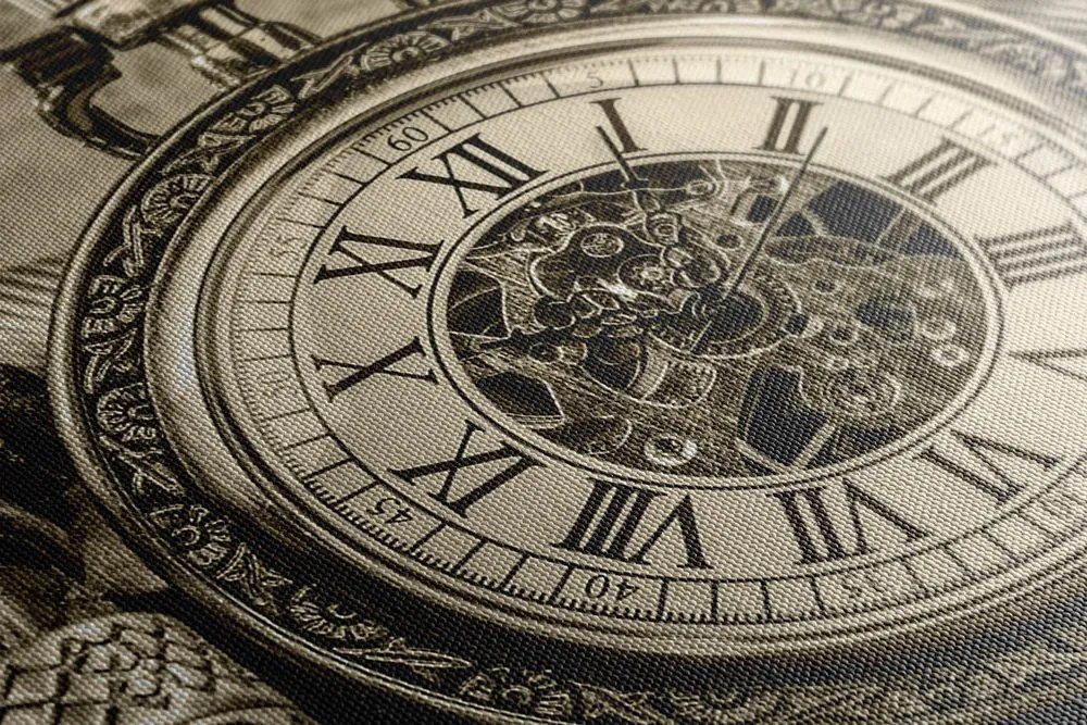 Quadro su tela – Orologi del passato in seppia