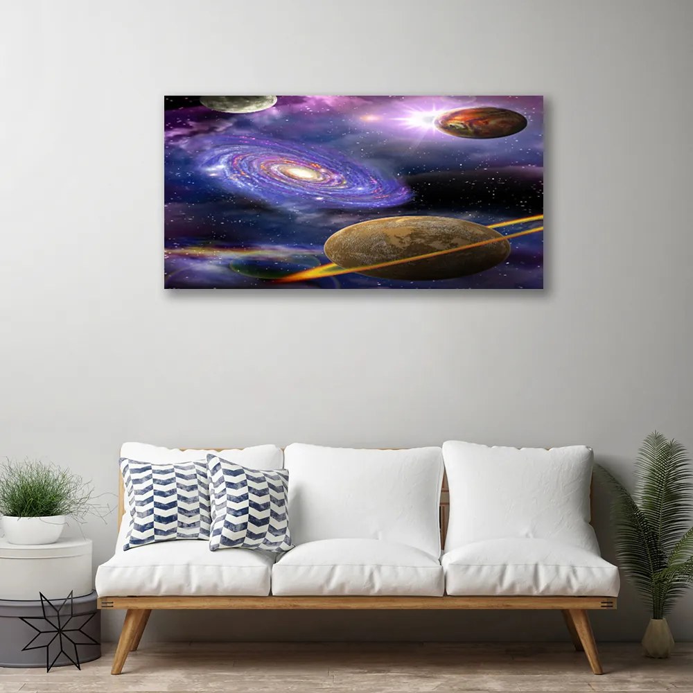 Quadro su tela Pianeta Universo 100x50 cm