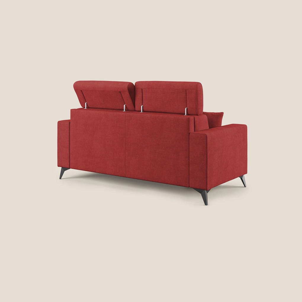 Pegaso divano letto con poggiatesta reclinabili e rivestimento T02 rosso