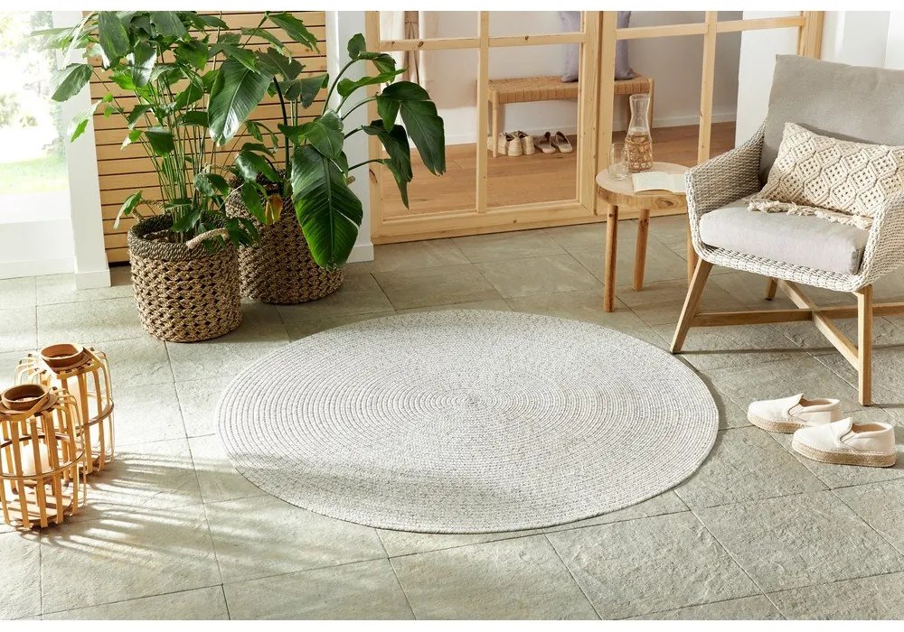 Tappeto rotondo bianco/beige per esterni ø 150 cm - NORTHRUGS