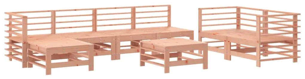 Set salotto da giardino 8 pz in legno massello di douglas