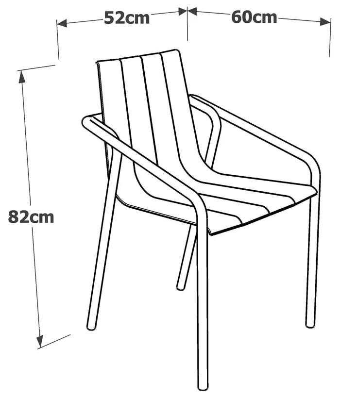 Set di 4 sedie da giardino in metallo antracite Fleole - Ezeis