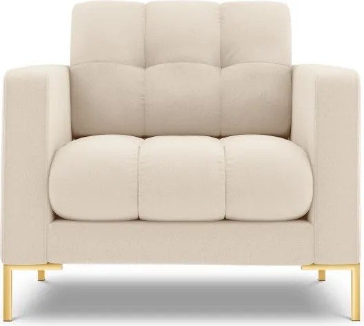 Poltrona Bali in tessuto strutturato gambe oro – L87 cm