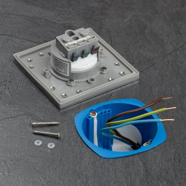 Brilagi - Presa a pavimento da incasso per esterno IP55 cromo opaco quadrato