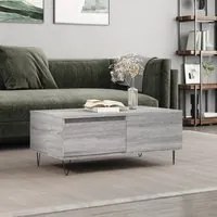 Tavolino Salotto Grigio Sonoma 90x50x36,5 cm Legno Multistrato 830810