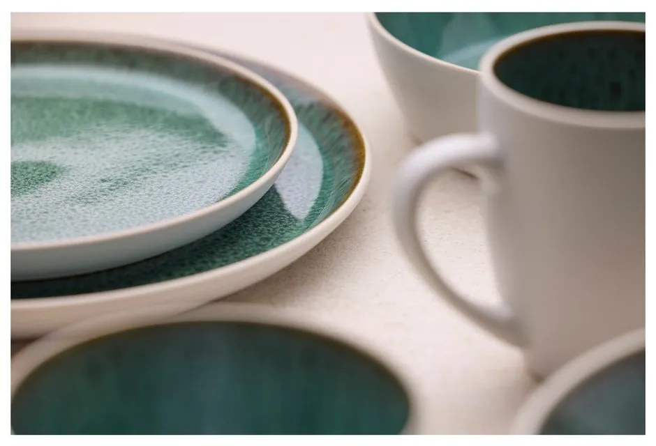 Piatto da dolce bianco/verde in gres ø 21 cm Gastro White/Green – Bitz