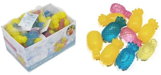 Trade Shop - Set 10 Pz Cubetti Ghiaccio Riutilizzabili Colorati Freezer Cocktail Forma Ananas
