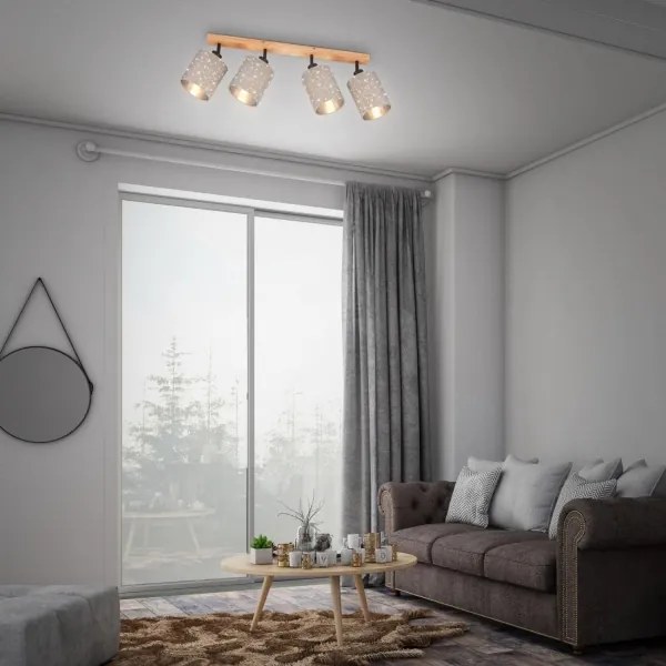 Briloner 2078-041 - Faretto SPOTLIGHT 4xE27/25W/230V beige