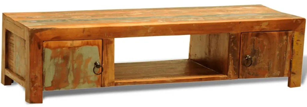 Mobiletto tv con 2 ante in legno di recupero vintage