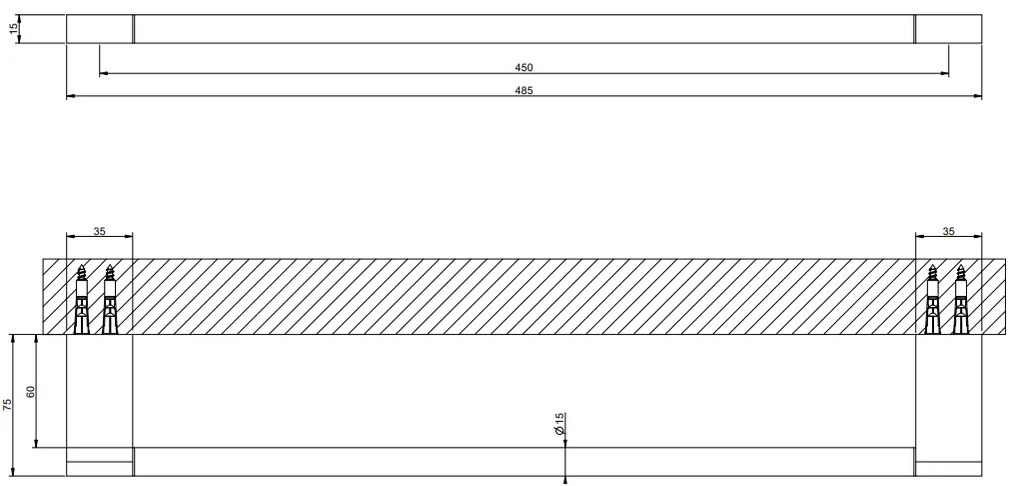 Portasciugamani 45 cm brushed brass origini 66502 Gessi