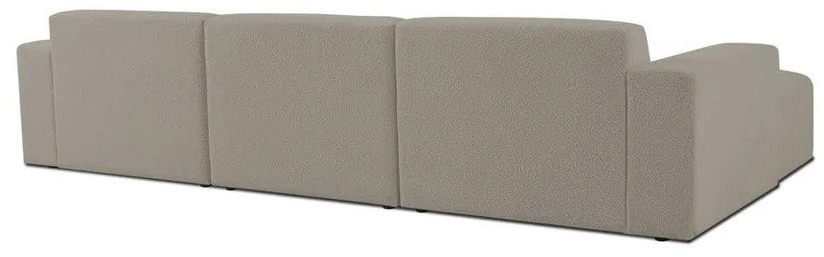 Divano angolare marrone chiaro in tessuto bouclé (angolo sinistro) Roxy - Scandic