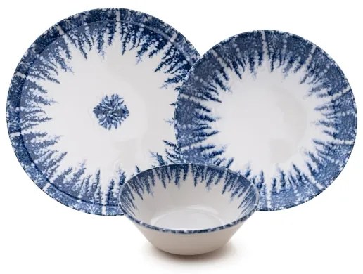 Servizio da tavola 12 pezzi, porcellana, bianco/blu