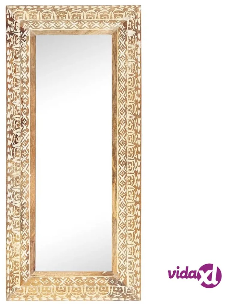 vidaXL Specchio Intagliato a Mano 110x50x2,6 cm in Massello di Mango