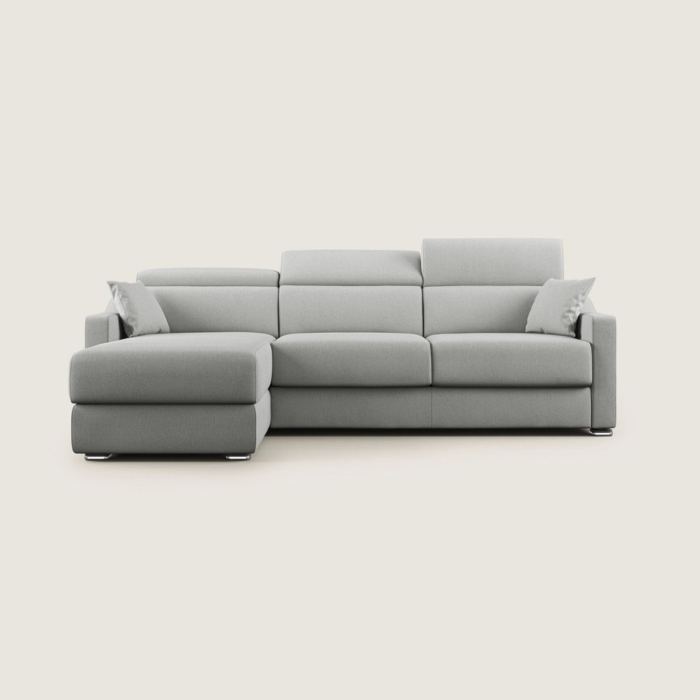 Amber divano letto angolare in tessuto smacchiabile T05 grigio