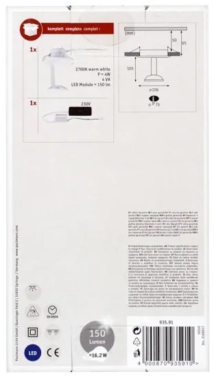 Paulmann 93591 - LED/2,5W Plafoniera GLINT 230V