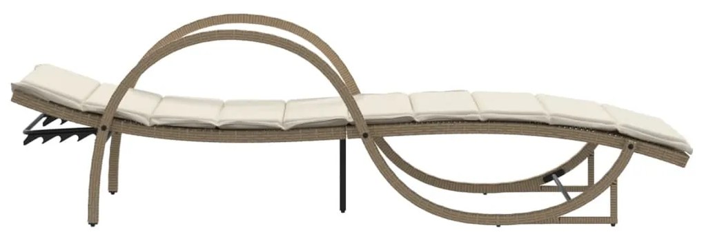 Lettini prendisole 2 pz con cuscini beige in polyrattan
