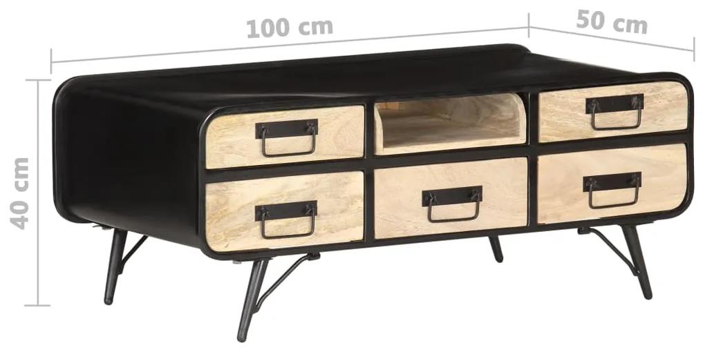 Tavolino da Caffè 100x50x40 cm in Legno Massello di Mango