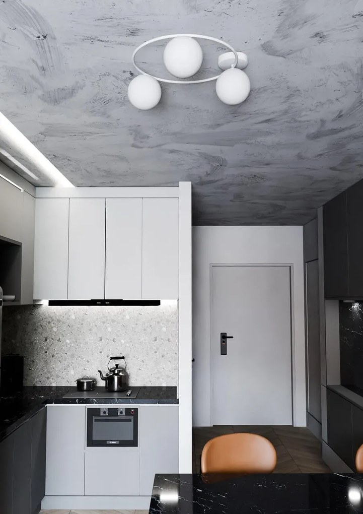 Lampada da soffitto in acciaio SOPRA 3 da interno 3xE14