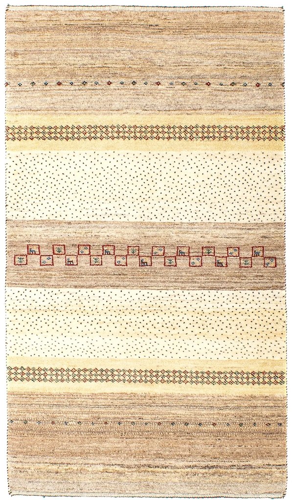 Gabbeh Tappeto 140x80 Beige (Iran) Annodato A Mano