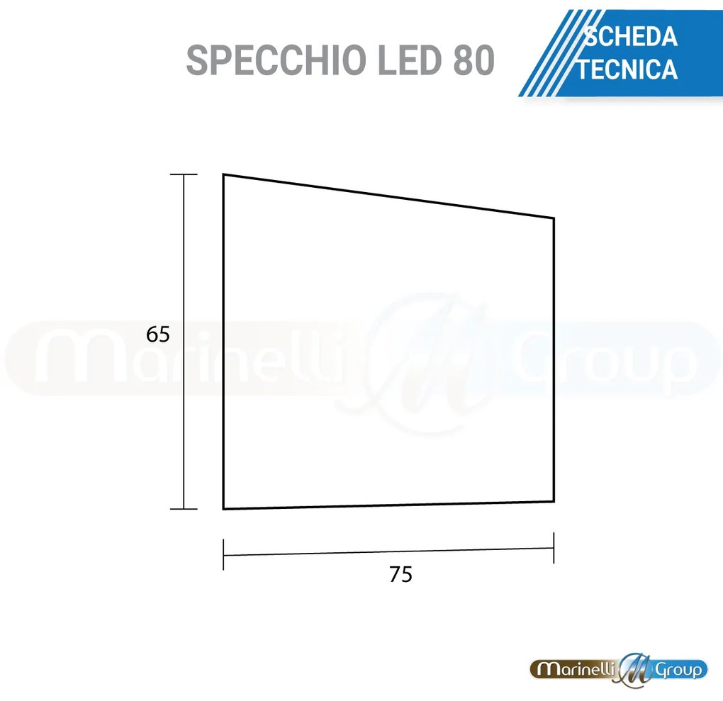 Specchio da 80 con luce LED