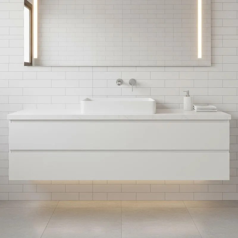 Lavabo da appoggio rettangolare in resina L 45 x H 14 x P 32 cm bianco