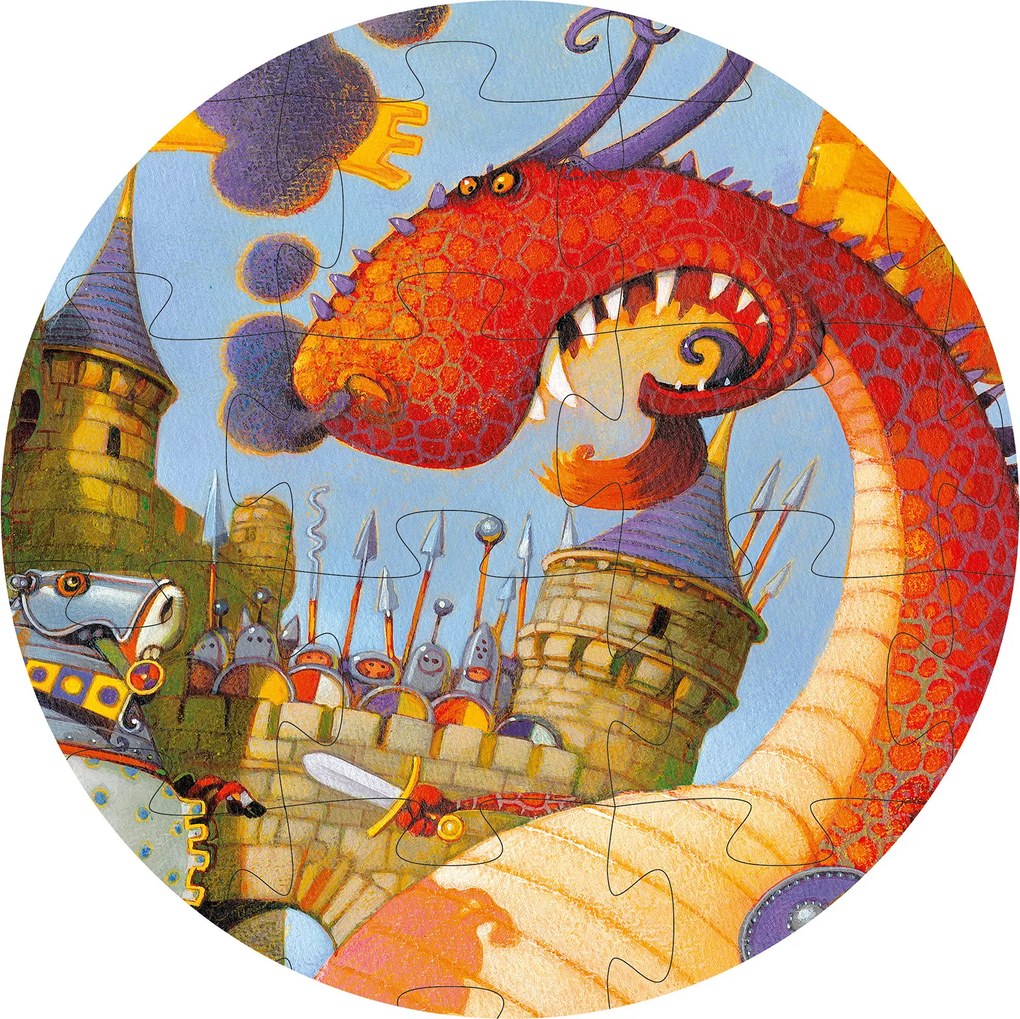 Puzzle - Cavaliere e drago - 54 pezzi