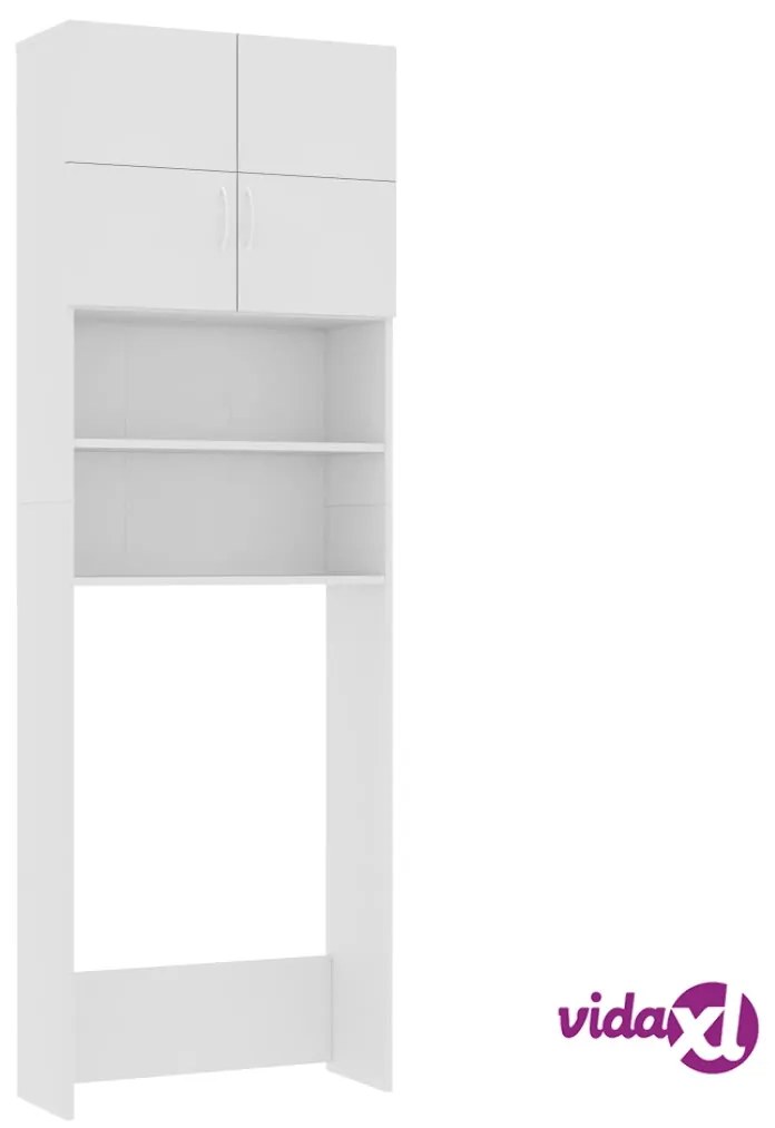 vidaXL Mobile per Lavatrice Bianco 64x25,5x190 cm in Multistrato