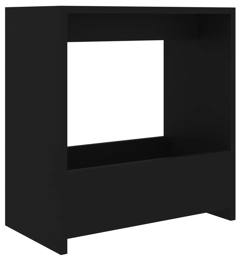 Tavolino nero 50x26x50 cm in legno multistrato