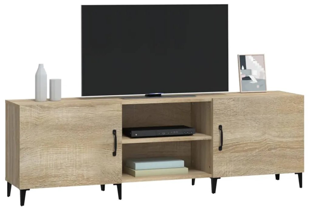 Mobile porta tv rovere sonoma 150x30x50 cm in legno multistrato