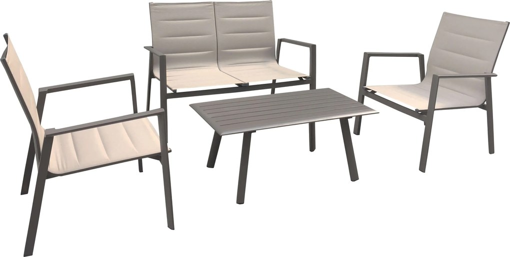 EXSILIUM - salotto da giardino 4 posti in alluminio