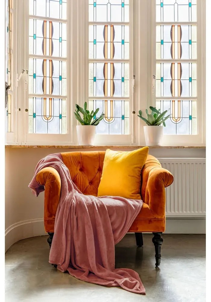 Coperta in micropile rosa, 130 x 160 cm - Tiseco Home Studio