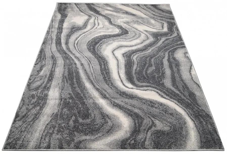 Tappeto di design grigio scuro con motivo astratto Larghezza: 80 cm | Lunghezza: 150 cm