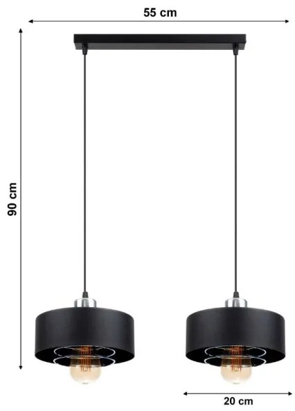 Lampadario a sospensione con filo VEST 2xE27/60W/230V