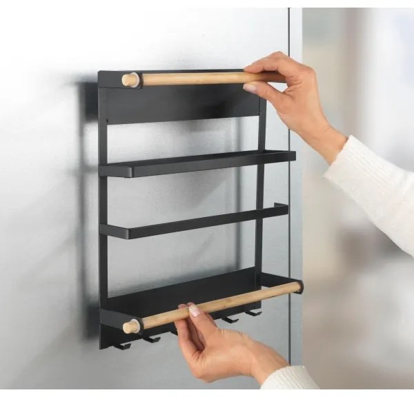 WENKO 54114100 - Organizer MAGNA 33x34 cm nero/marrone