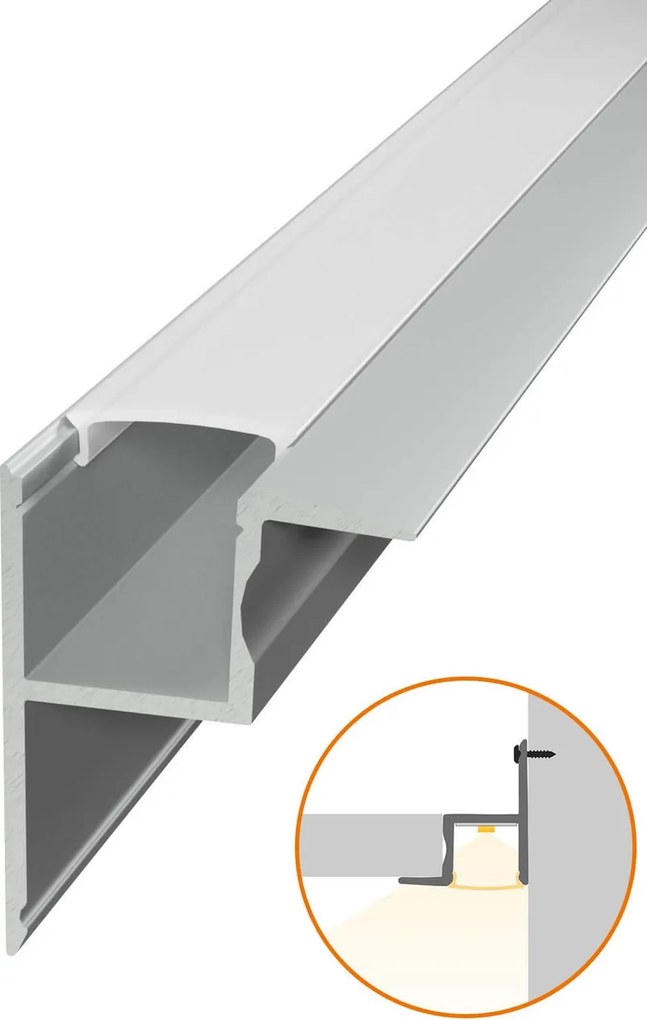 Profilo in Alluminio Angolare da Incasso per Cartongesso da 1m e 2m Variante Lunghezza 1 Metro