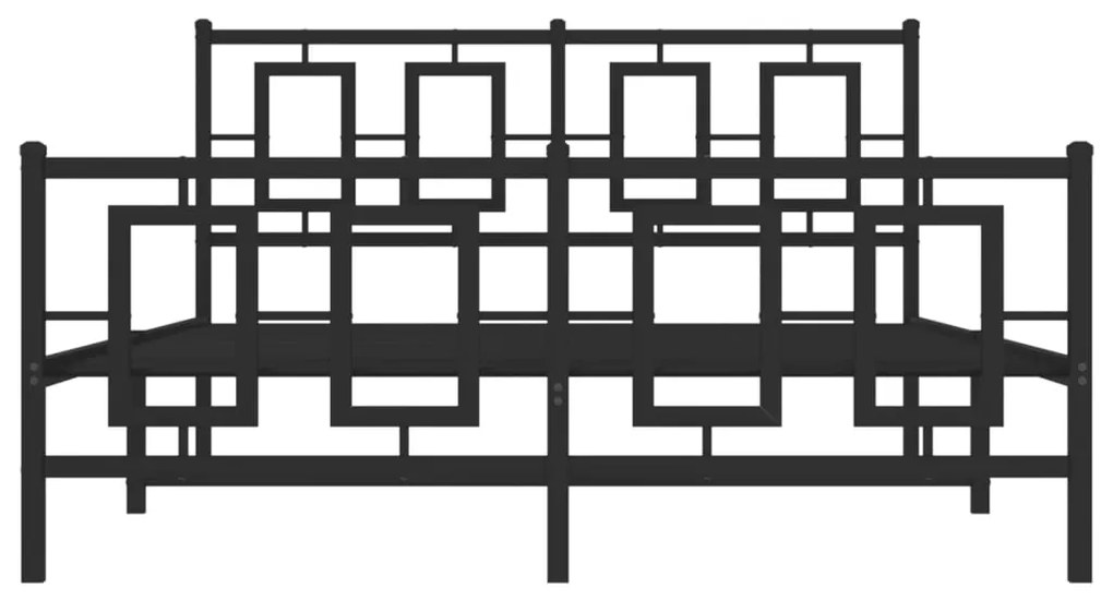 Giroletto con testiera e pediera metallo nero 140x200 cm