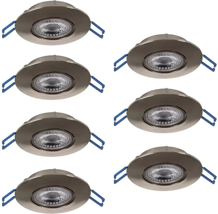 Eglo 300195 - Set di 7 faretti LED da incasso GEDREZ LED/4,9W/230V Ø 9 cm cromo