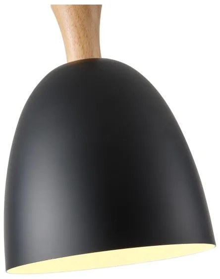 Lampadario a sospensione con filo 1xE27/15W/230V nero diametro 23 cm