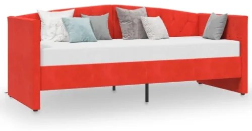 Dormeuse con Materasso USB Rosso Vino in Velluto 90x200 cm