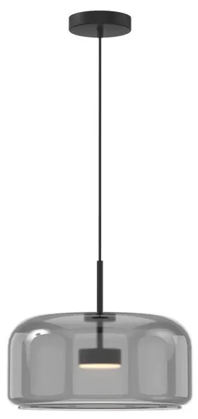 Lampadario Design Aurora nero paralume fumo GX53 Ø35cm NOVECENTO