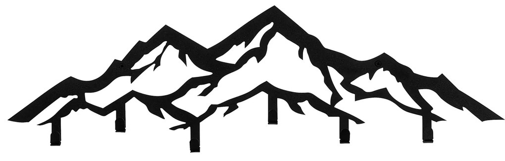 Appendiabiti da parete montagna 80x25 cm nero