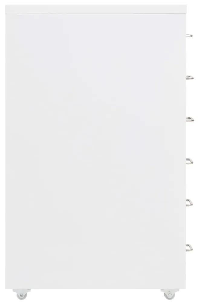 Schedario mobile bianco 28x41x69 cm in metallo